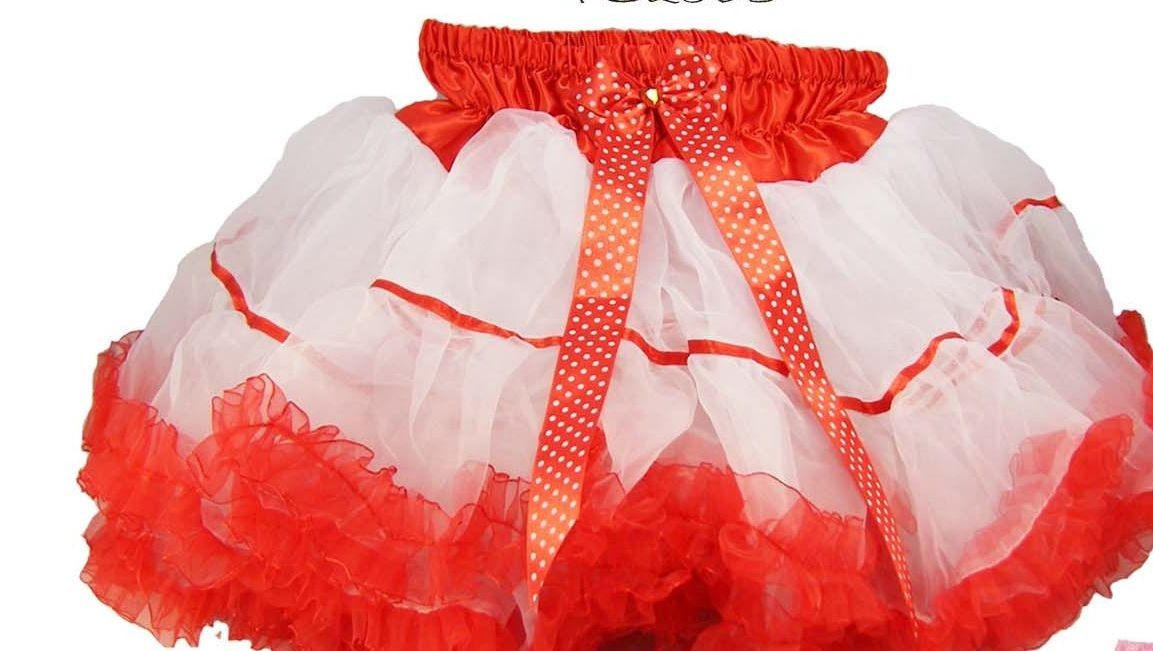 White and Red Petti Skirt by Reflectionz